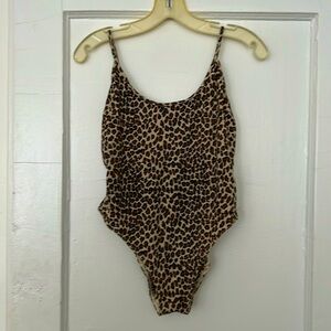 Vintage leopard one piece swimsuit or bodysuit